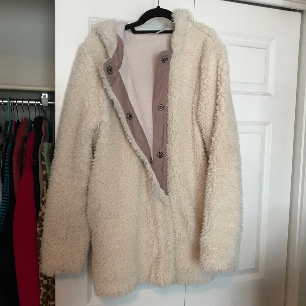 Free People Fuzzy Pink Lined Coat